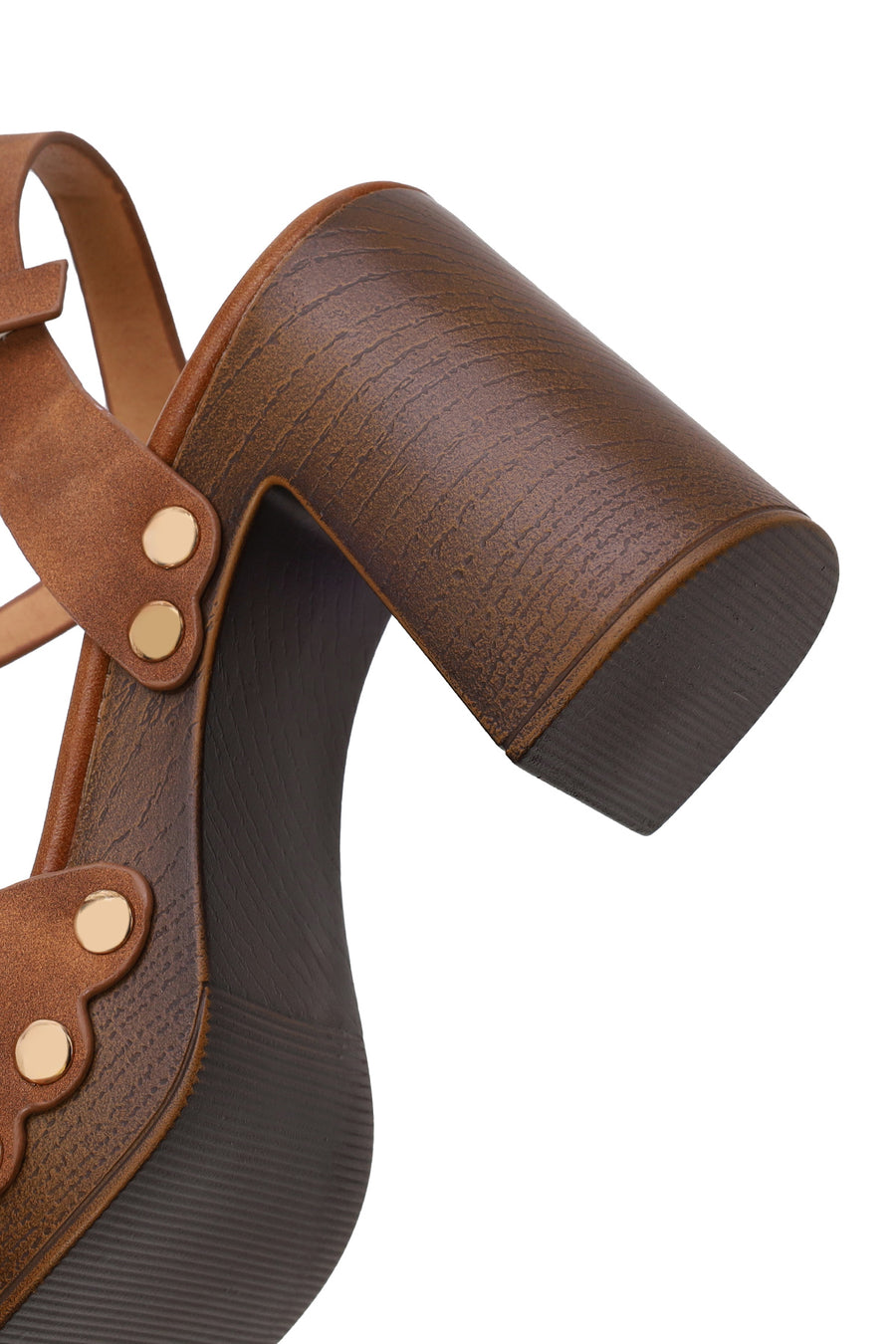 Kadın Kahverengi Bilekten Tokalı Kalın Topuklu Süet Sandalet