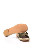 Women's Suede Buckle Espadrille Slippers | Derimod