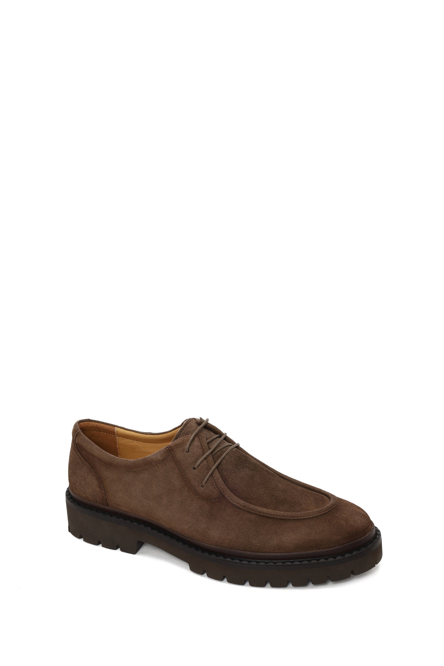 Male Beige Lace-Up Thick-Soled Suede Casual Shoes