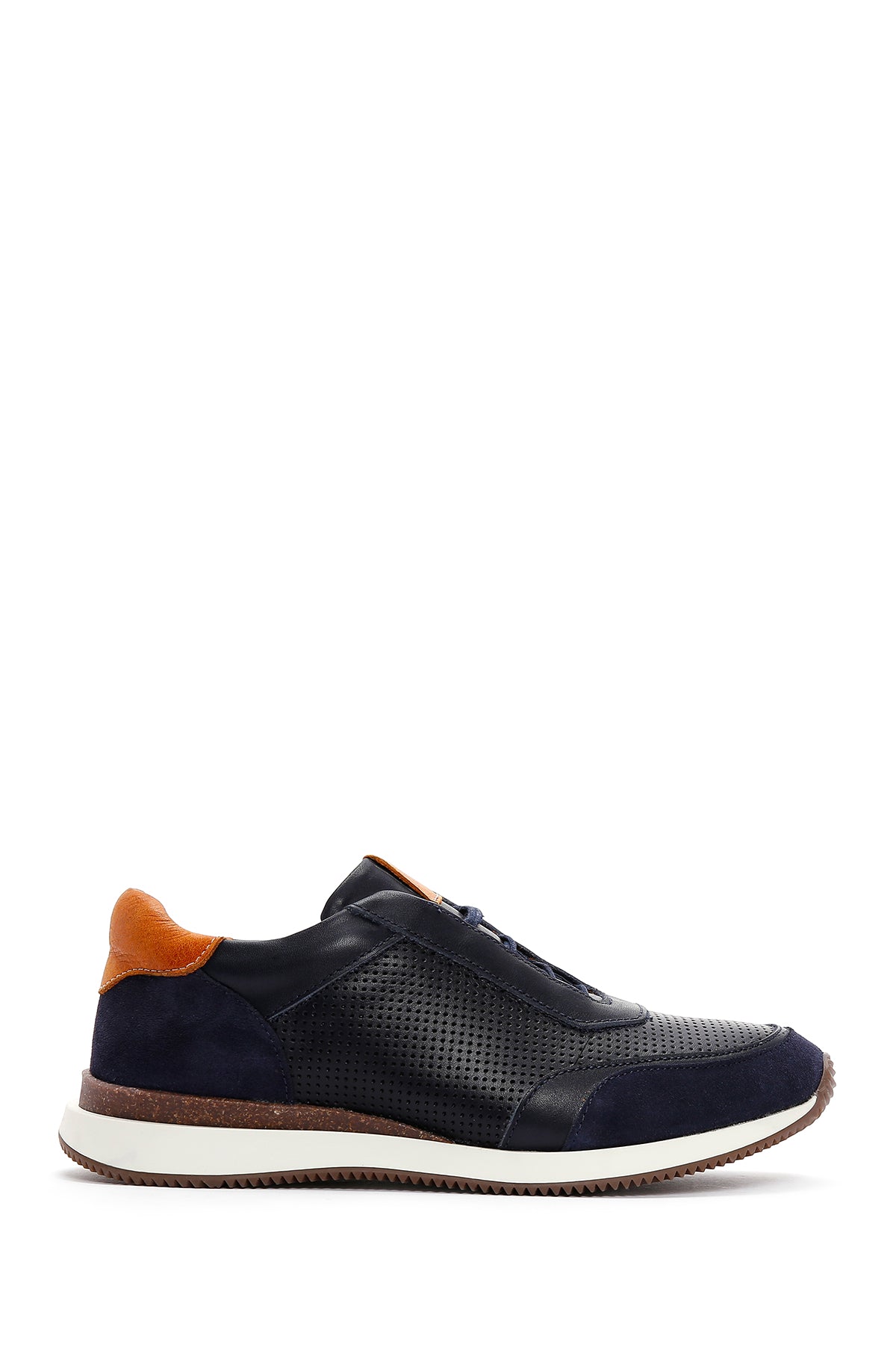 Men's Navy Blue Leather Suede Detailed Sneaker 23SFD632714 | Derimod