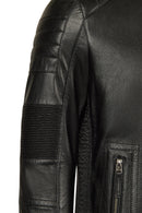 Lavine Male Black Slim-Fit Leather Jacket | Derimod