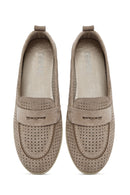 Women's Beige Suede Leather Loafer | Derimod