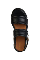 Geox Women's Black Lisbona Leather Sandals | Derimod