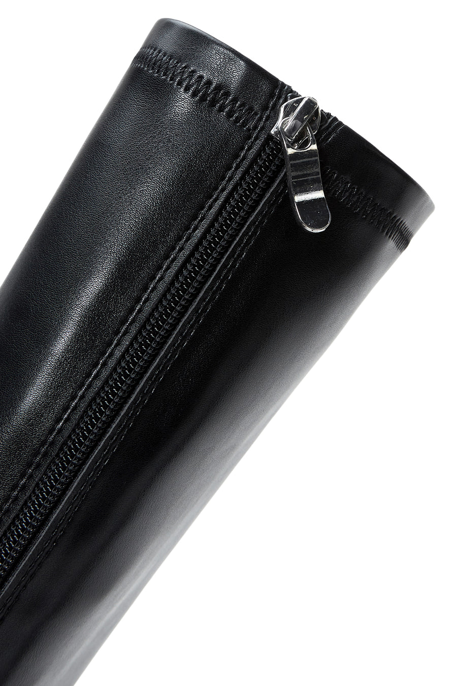 Women's Black Leather Heeled Boots