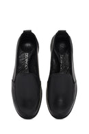 Women's Black Leather Comfort Loafer | Derimod