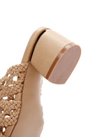 Women's Beige Heeled Slippers | Derimod