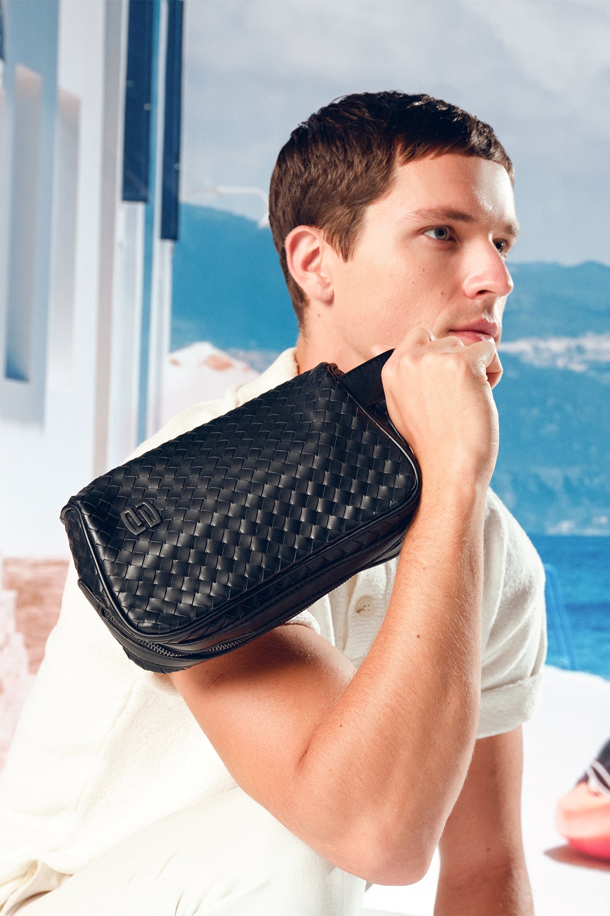 Men's Black Knitted Patterned Clutch Bag 23WBD311529 | Derimod