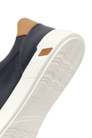 Men's Navy Blue Lace-up Thick-Sole Leather Sneaker | Derimod