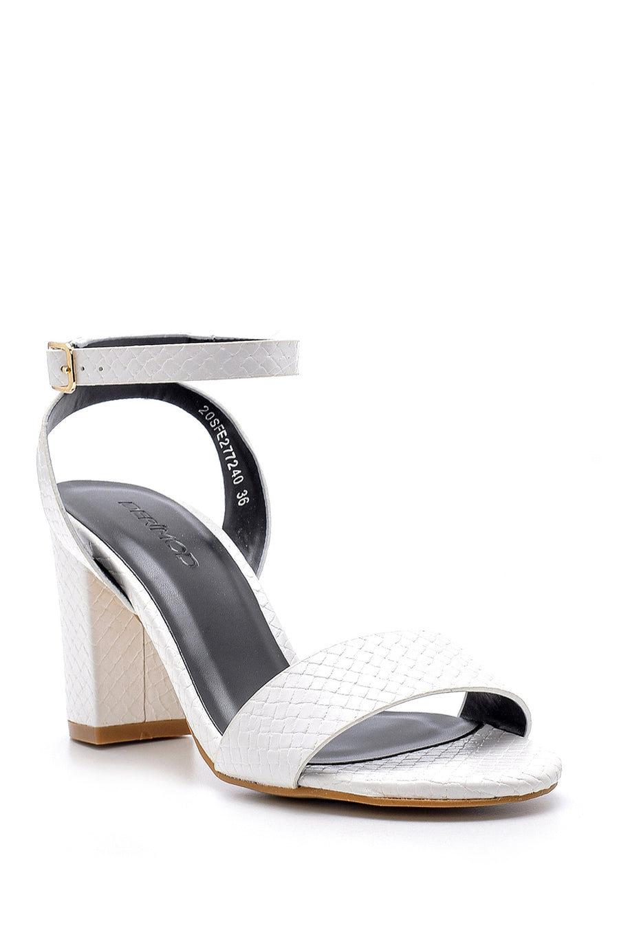 Women's Snakeskin Patterned Heeled Sandals