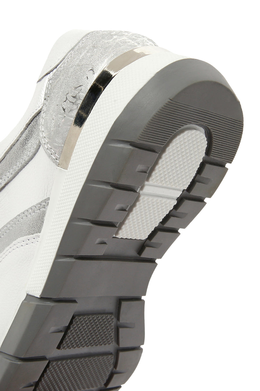 Kadın Beyaz Bağcıklı Yandan Fermuarlı Deri Sneaker