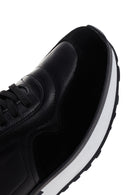 Erkek Siyah Kalın Tabanlı Bağcıklı Deri Casual Sneaker | Derimod