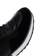 Men's Black Thick Sole Lace-up Leather Casual Sneaker | Derimod