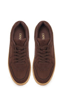 Woman Brown Lace-Up Chunky-Soled Suede Sneakers | Derimod