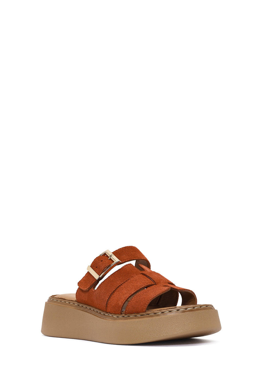 Women's Cinnamon Thick Soled Suede Leather Comfort Slippers