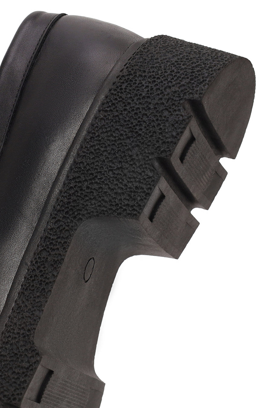 Woman Black Thick-Soled Leather Masculine Loafer