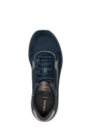 Geox Erkek Lacivert U Spherica Actif X1 A - Mes + Su Bağcıklı Süet Sneaker | Derimod