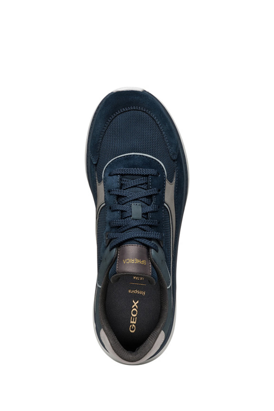 Geox Erkek Lacivert U Spherica Actif X1 A - Mes + Su Bağcıklı Süet Sneaker