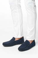 Geox Men's Navy Blue Kosmopolis + Grip Suede Leather Casual Loafer | Derimod