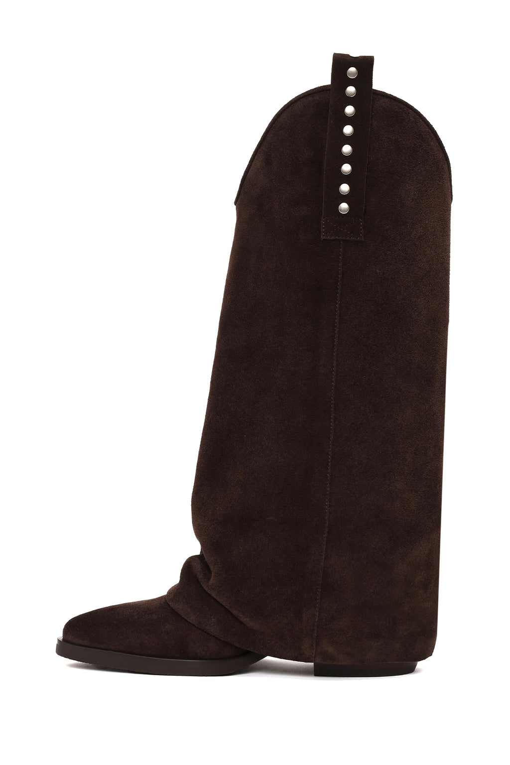 Kadın Kahverengi Kalın Topuklu Süet Deri Kovboy Çizme