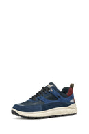 Geox Men Navy U Spherica 4X4 B Abx C - Suede Lace-Up Thick-Soled Fabric Sneaker | Derimod