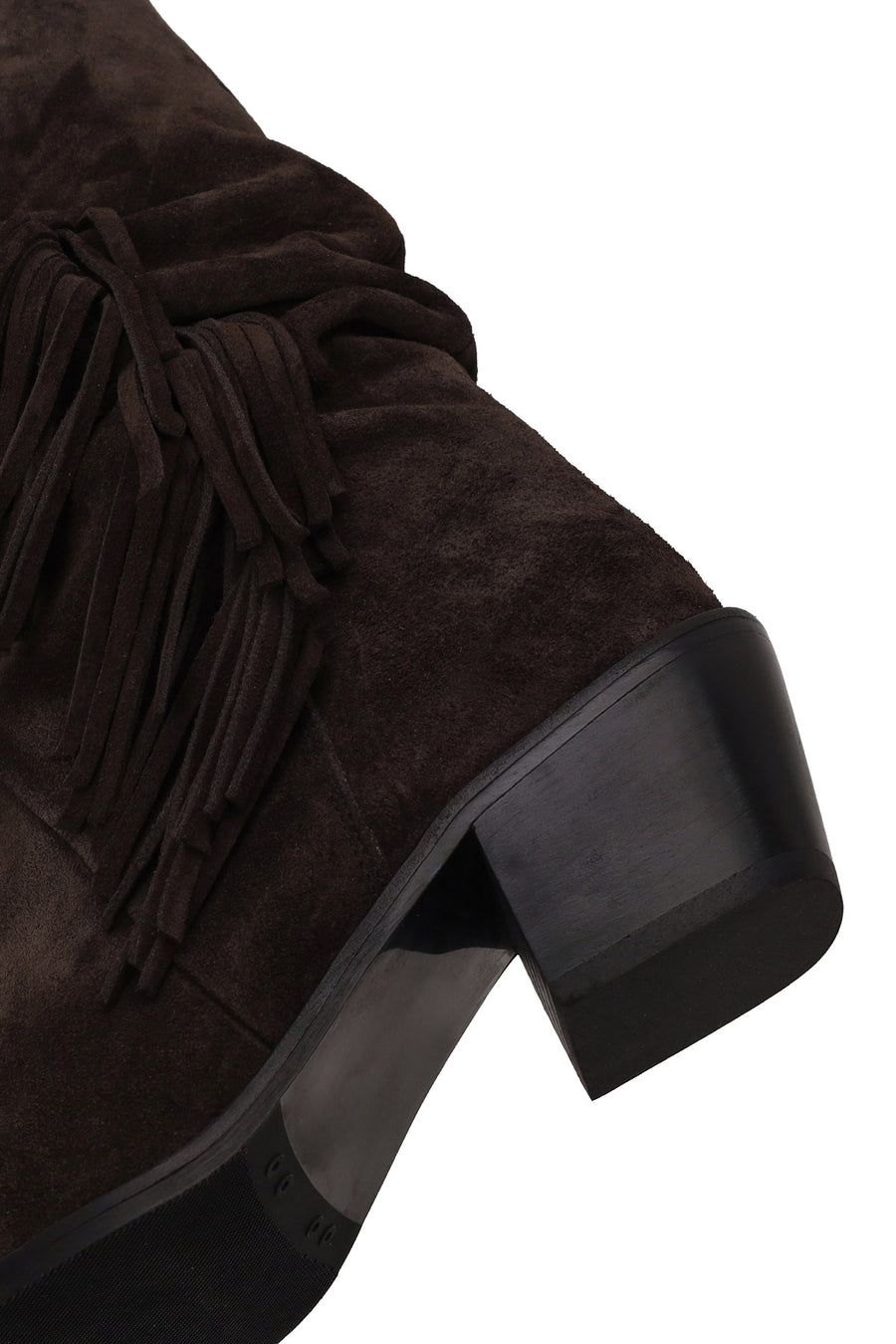 Woman Anthracite Thick-Heeled Suede Cowboy Boots