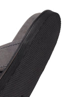 Male Grey Suede Slipper | Derimod