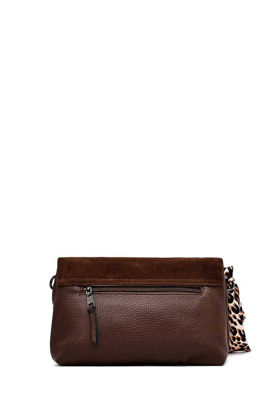 Woman Brown Suede Crossbody Bag