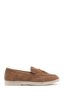 Women's Tan Tassel Suede Masculine Loafer | Derimod