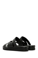 Women's Black Leather Slippers | Derimod