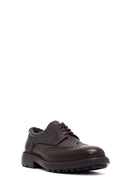 Men's Brown Lace-Up Thick-Soled Leather Casual Shoes | Derimod