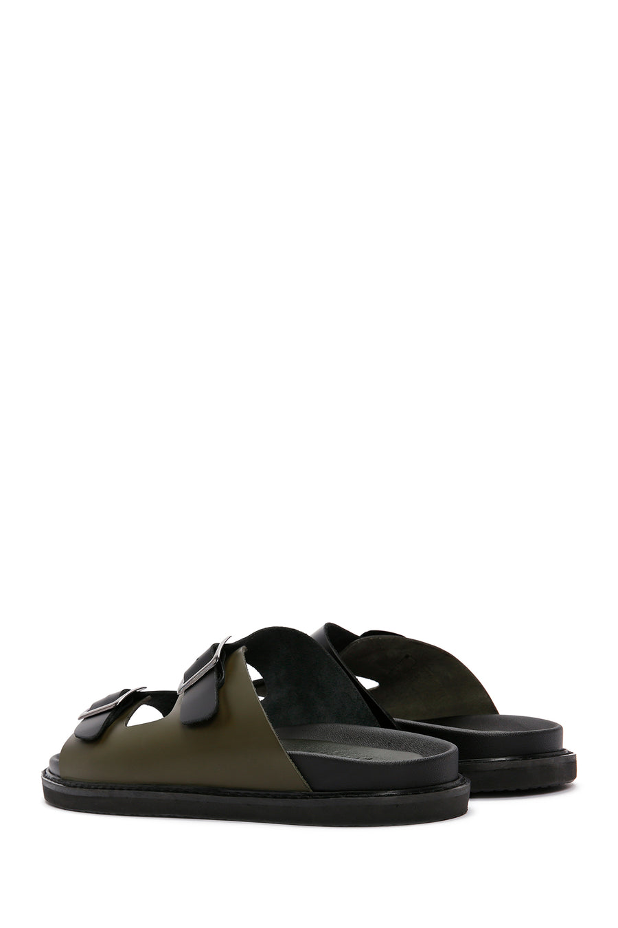 Men's Black Leather Slippers