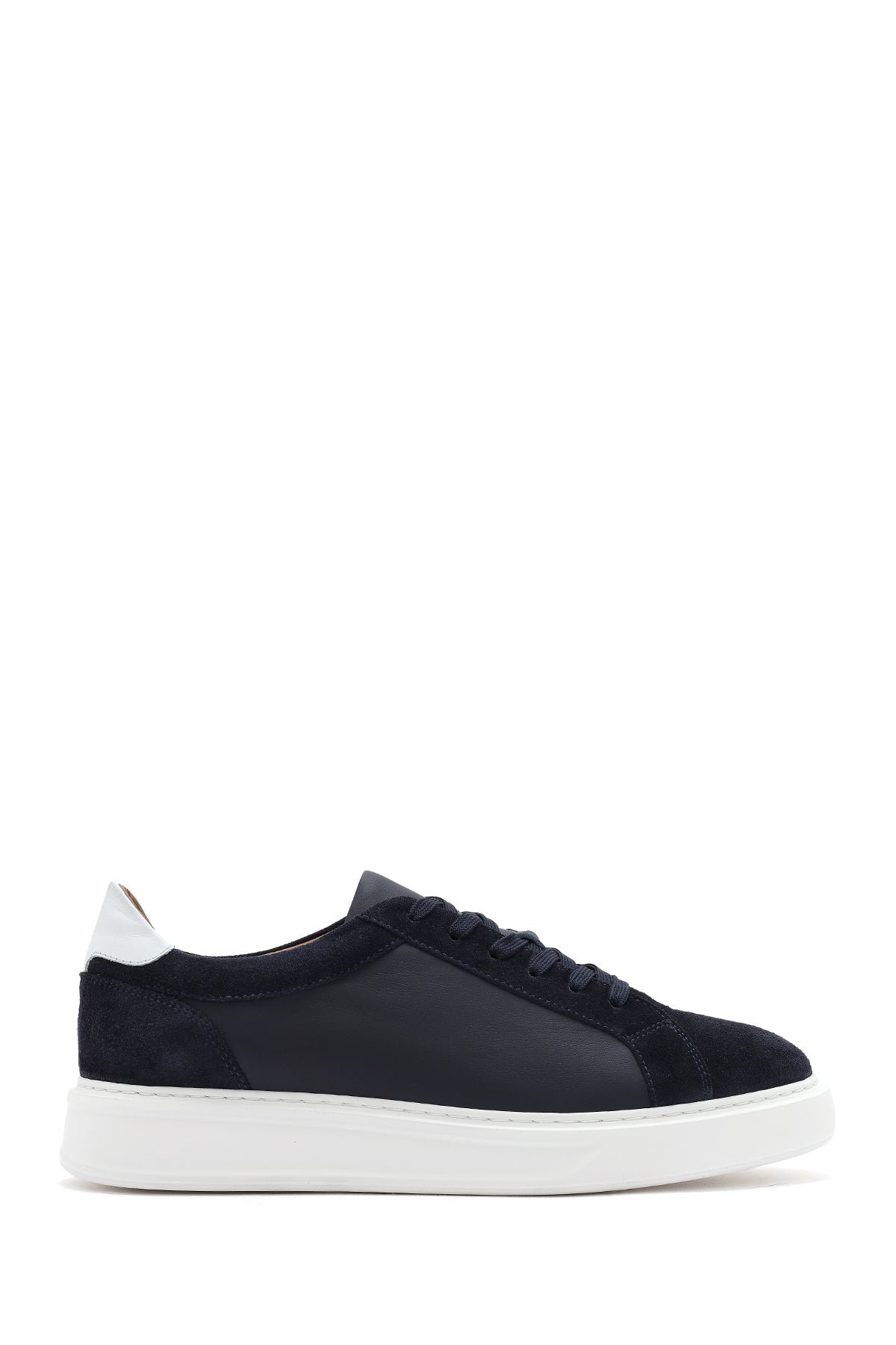 Men's Navy Blue Lace-up Thick-Sole Leather Sneaker 26SFD613014 | Derimod