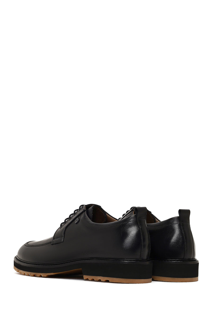 Men's Black Lace-Up Leather Casual Shoes