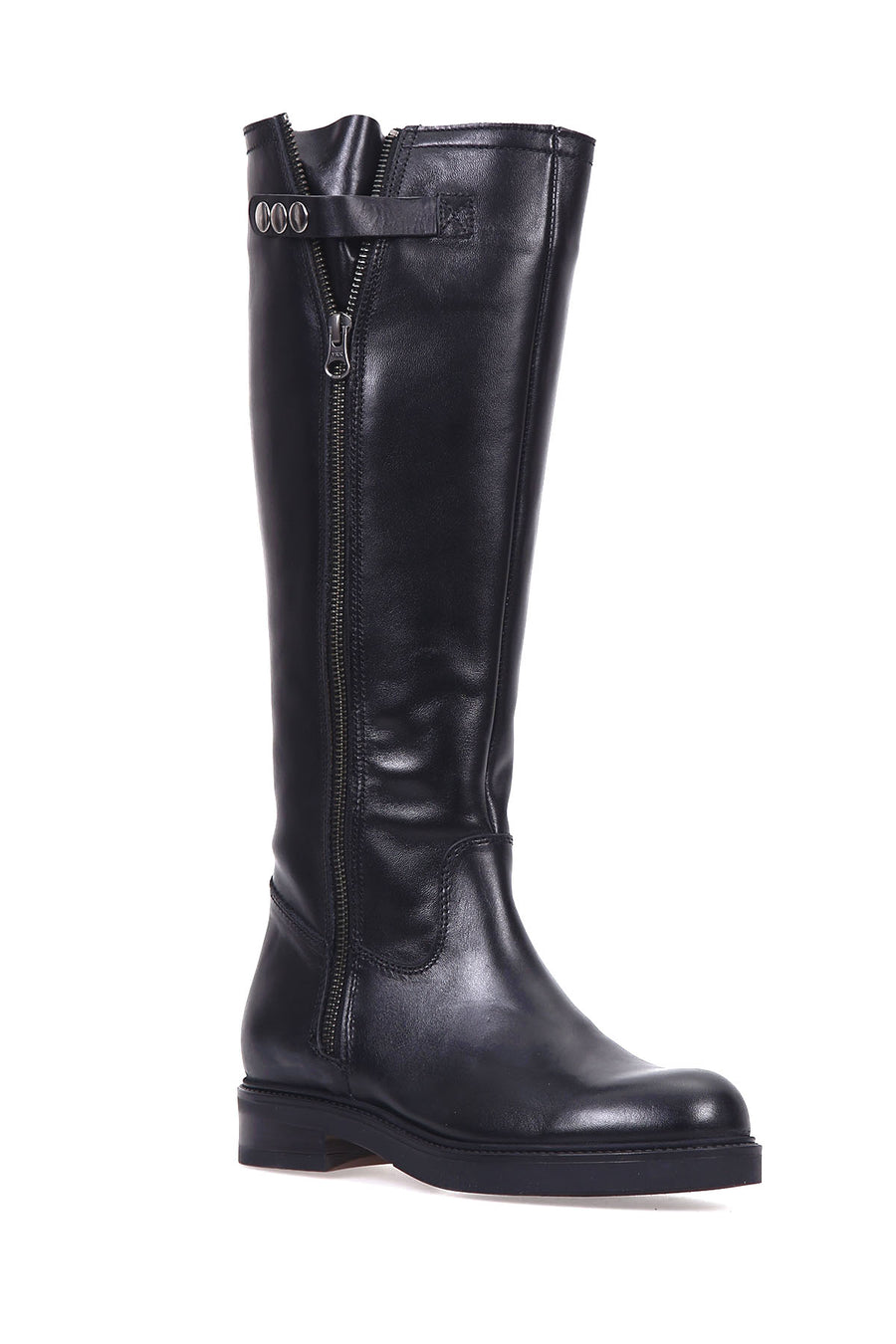 Women's Zippered Leather Boots