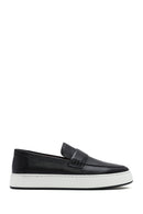 Men's Black Chunky Leather Loafers | Derimod