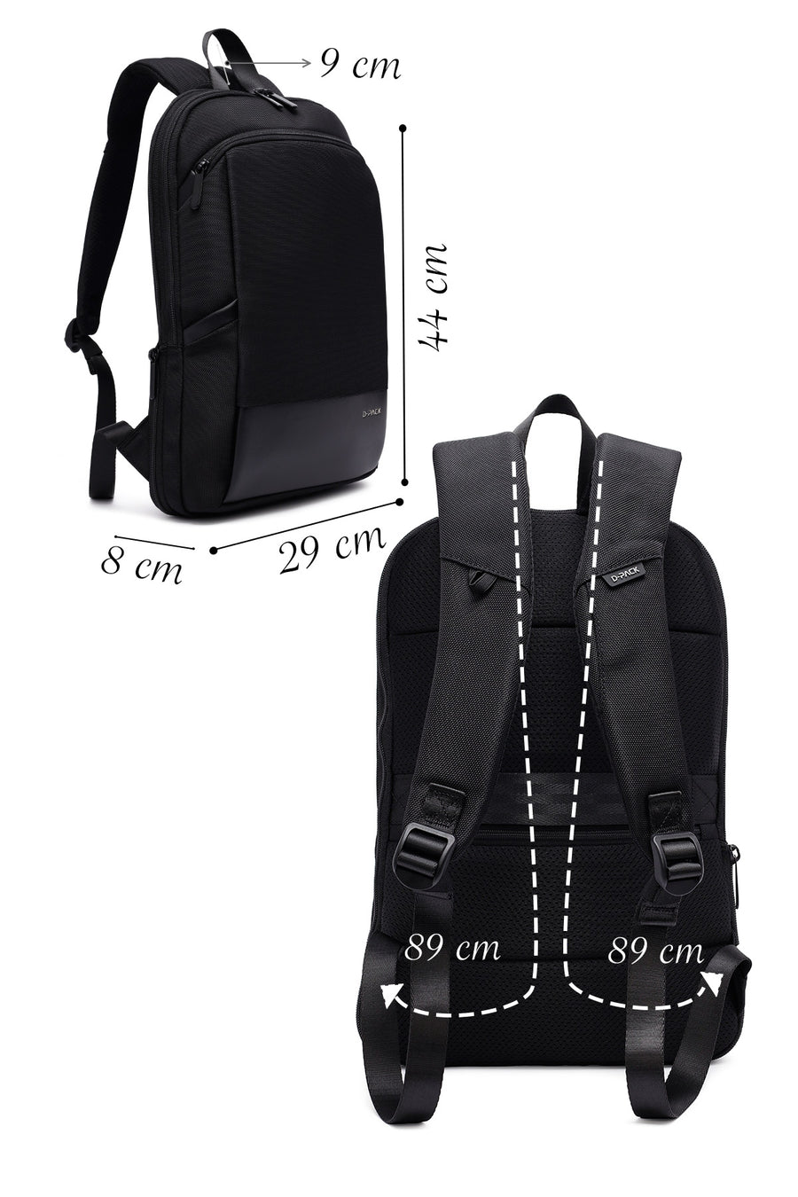 D-Pack Unisex Siyah Sırt Çantası