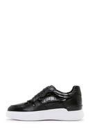 Men's Black Leather Thick Soled Sneaker | Derimod