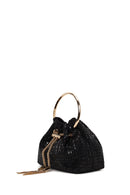 Woman Black Long Chain Strap Embellished Mini Evening Bag | Derimod