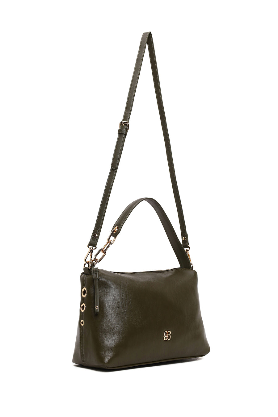 Woman Green Long-Strap Shoulder Bag