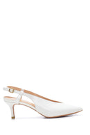 Women's Leather Printed Heeled Shoes | Derimod