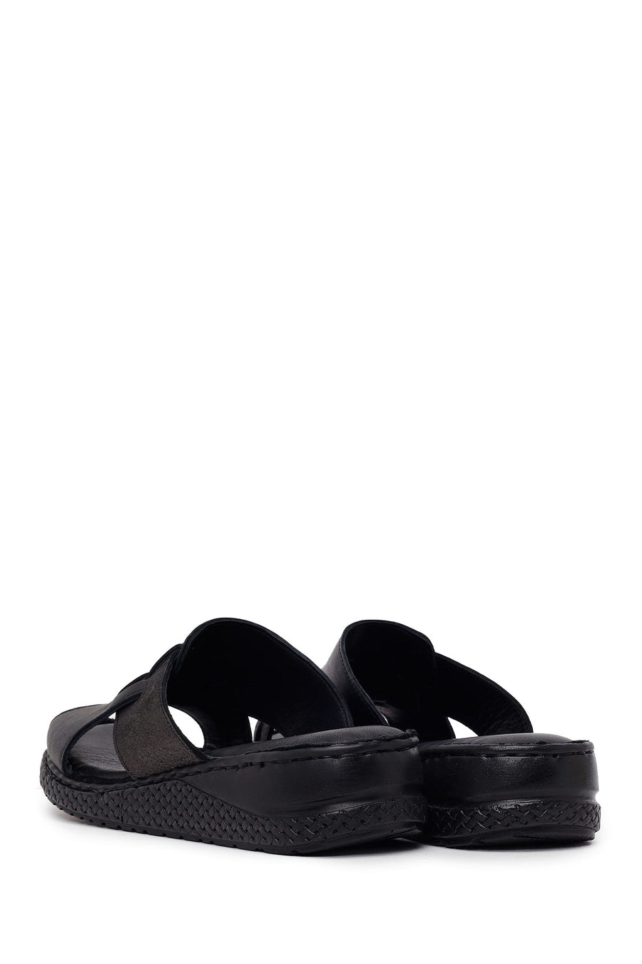 Woman Black Wedge Comfort Slipper