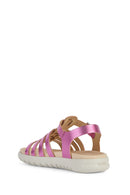 Girl's Pink Leather Sandals | Derimod