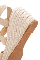 Women's Beige Wedge Heels Espadrilles | Derimod