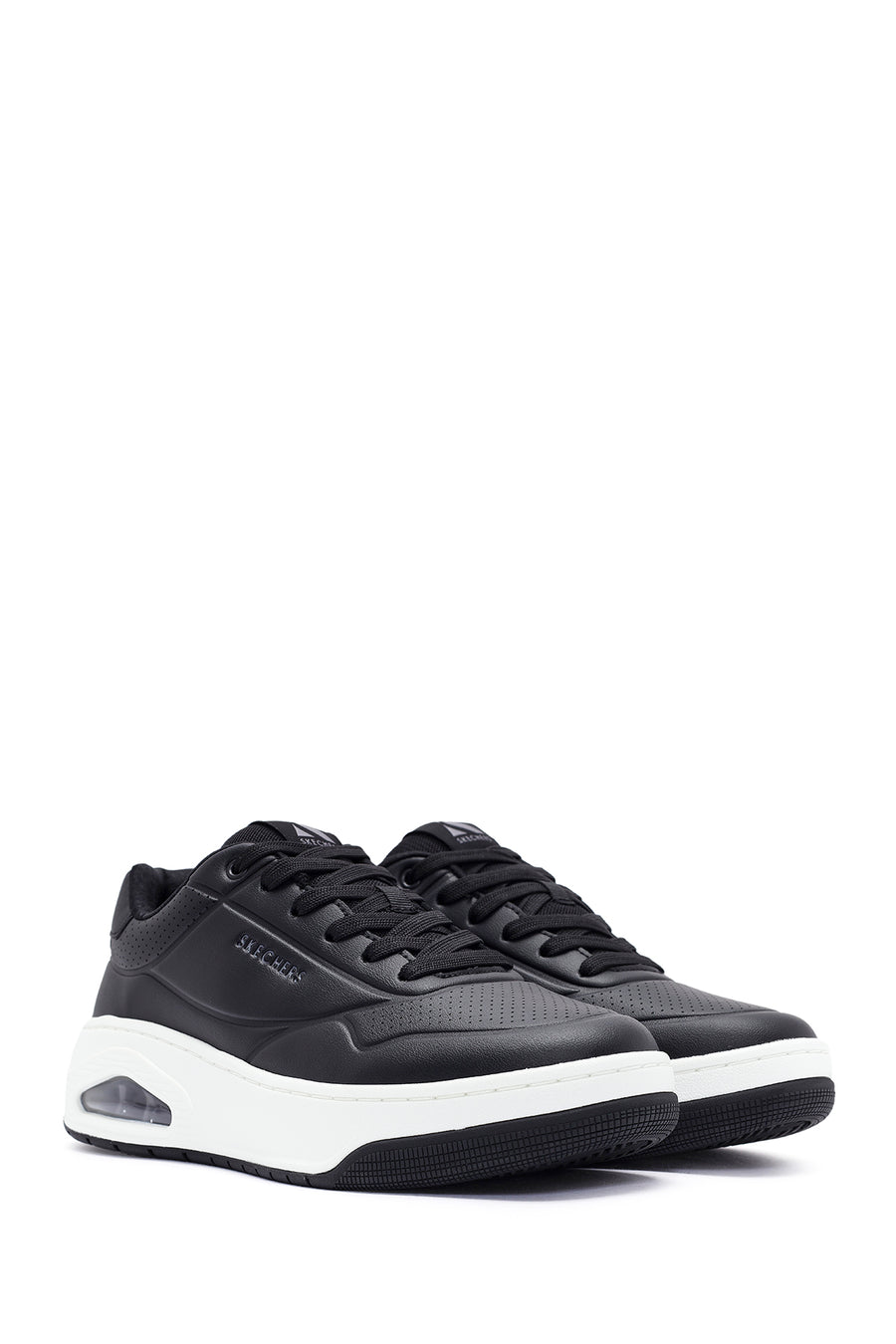 Skechers Men's Black Uno Court Lace-Up Chunky Sole Sneakers