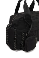 Woman Black Long-Strap Accessory-Detail Fabric Shoulder Bag | Derimod