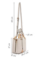 Women's Cream Long Strap Quilted Handbag | Derimod