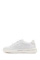 Erkek Beyaz Bağcıklı Kalın Tabanlı Deri Sneaker | Derimod