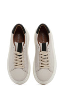 Women's Beige Leather Thick Soled Sneaker | Derimod