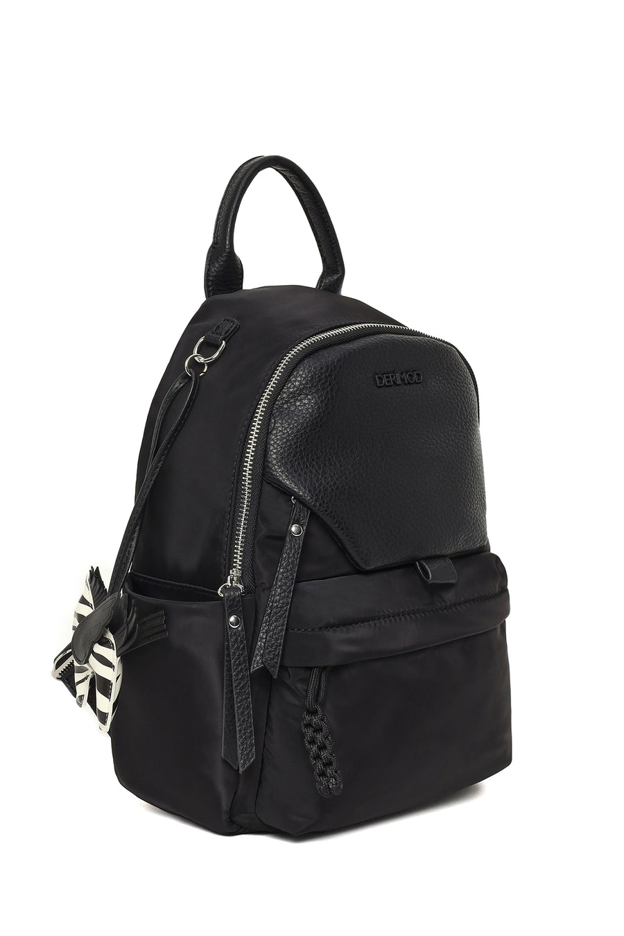 Women's Black Fabric Backpack