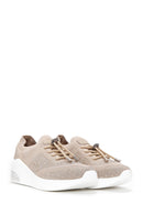 Women's Beige Stone Thick Soled Sneaker | Derimod